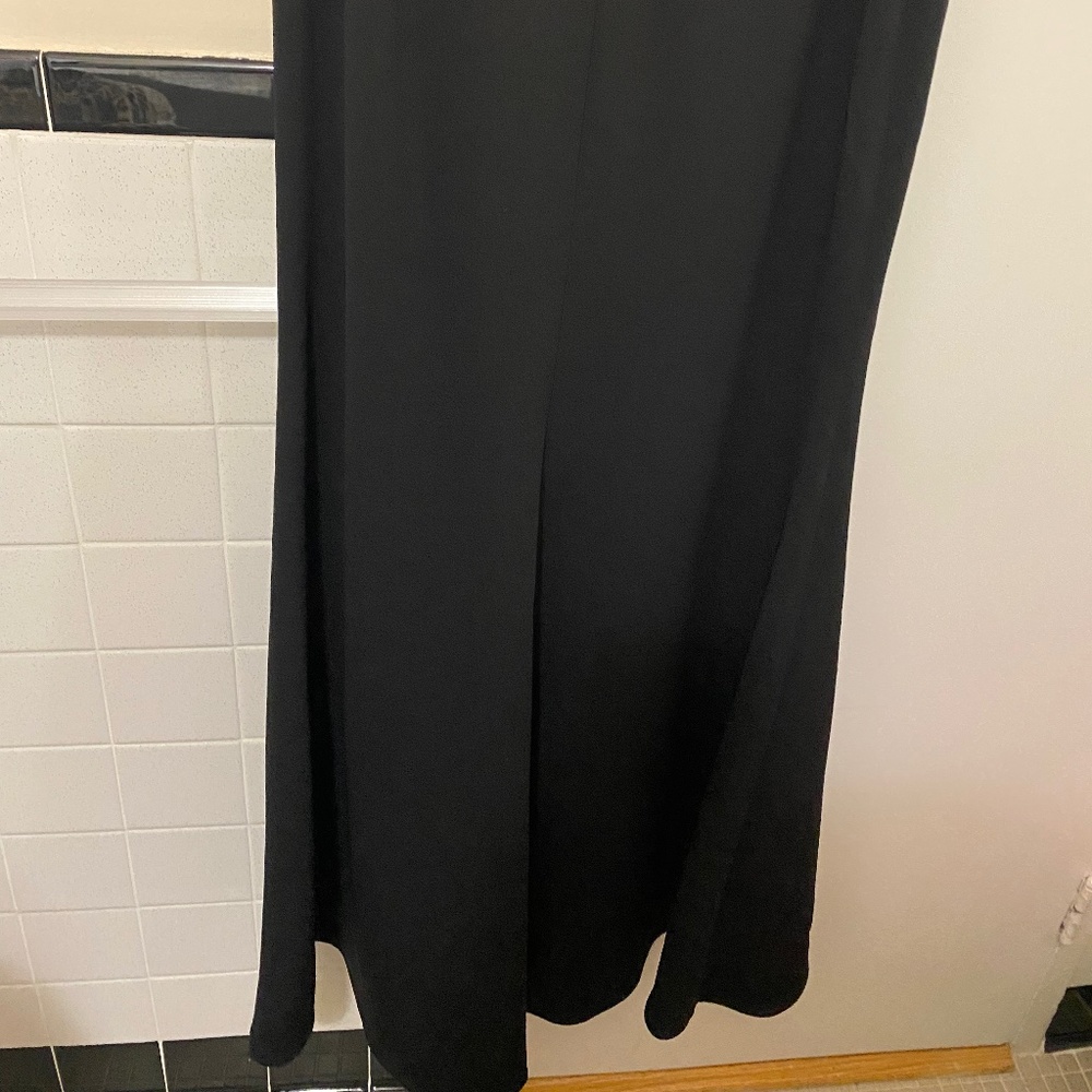 NWT Betsy & Adam BLACKRuffle Cascade Front Scuba Trumpet Strapless Dress-Size 12 - Picture 9 of 10